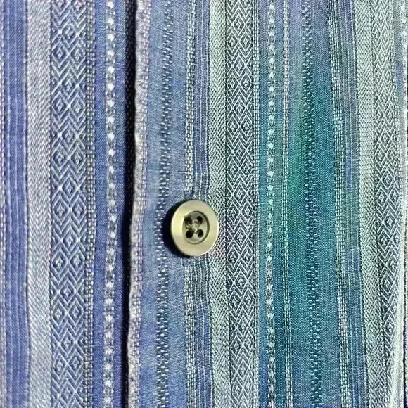 TOMMY BAHAMA 100% Silk Blue Stripe Casual Short Sleeve Button Up Men XL - Picture 8 of 9